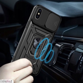 5in1 smūgiams atsparus dėklas su žiedu ir kameros apsauga - juodas (Apple Iphone X/XS) 5in1 smūgiams atsparus dėklas su žiedu ir kameros apsauga - juodas (Apple Iphone X/XS)